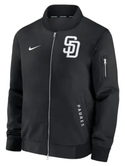 Nike-San-Diego-Padres-Dugout-Black-Bomber-Jacket
