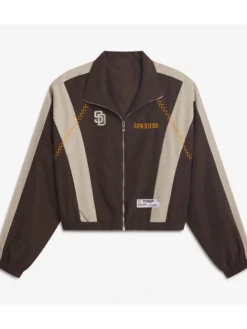 San Diego Padres Off Season x MLB Brown Full-Zip Track Jacket front view