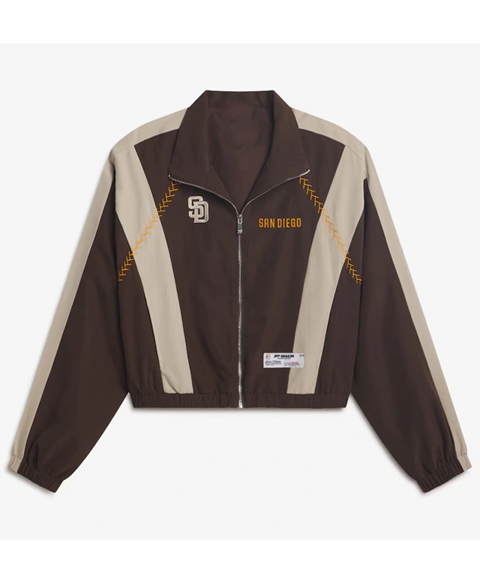 San Diego Padres Off Season x MLB Brown Full-Zip Track Jacket front view