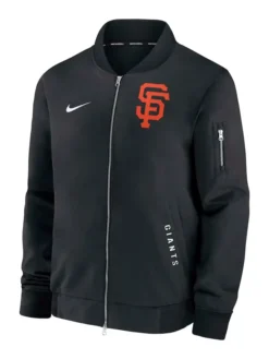 San-Francisco-Giants-Nike-Dugout-Full-Zip-Bomber-Black-Jacket