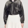 Sandro-womens-crystal-embellished-leather-jacket
