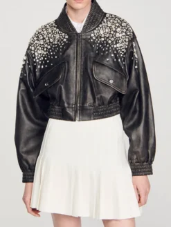 Sandro-womens-crystal-embellished-leather-jacket