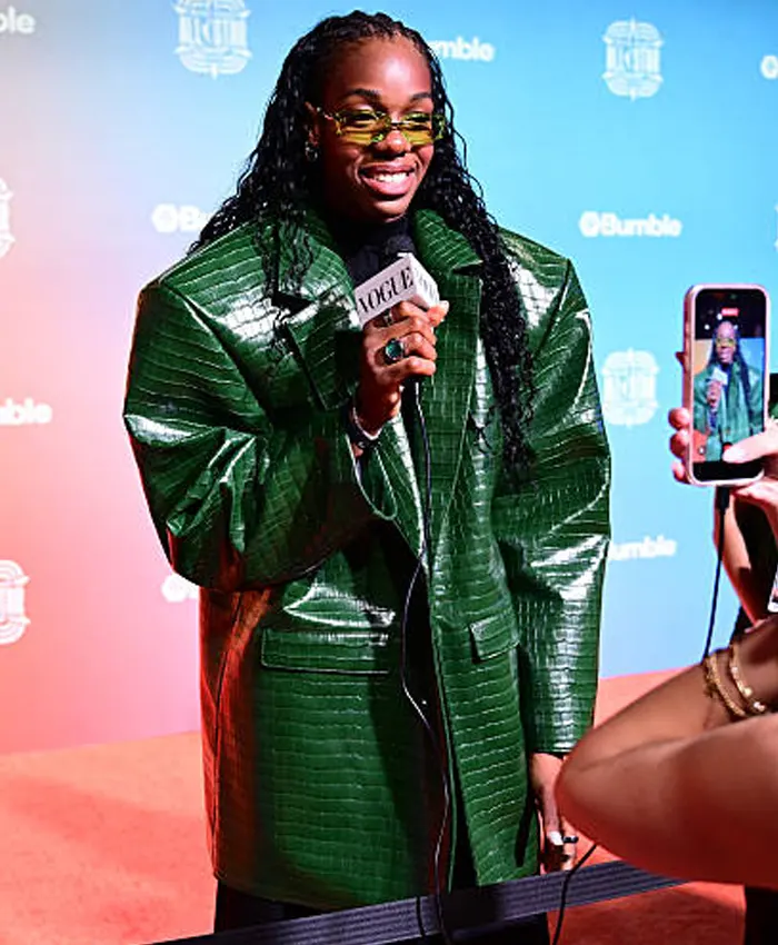 Seattle-Storm-2026-WNBA-All-Star-Weekend-Dominique-Malonga-Green-Leather-Blazer