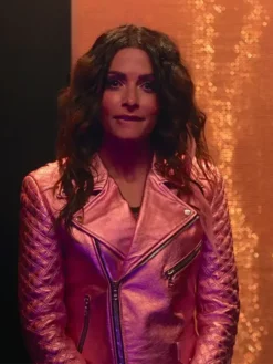 Sex Life Billie Connelly Leather Pink Jacket
