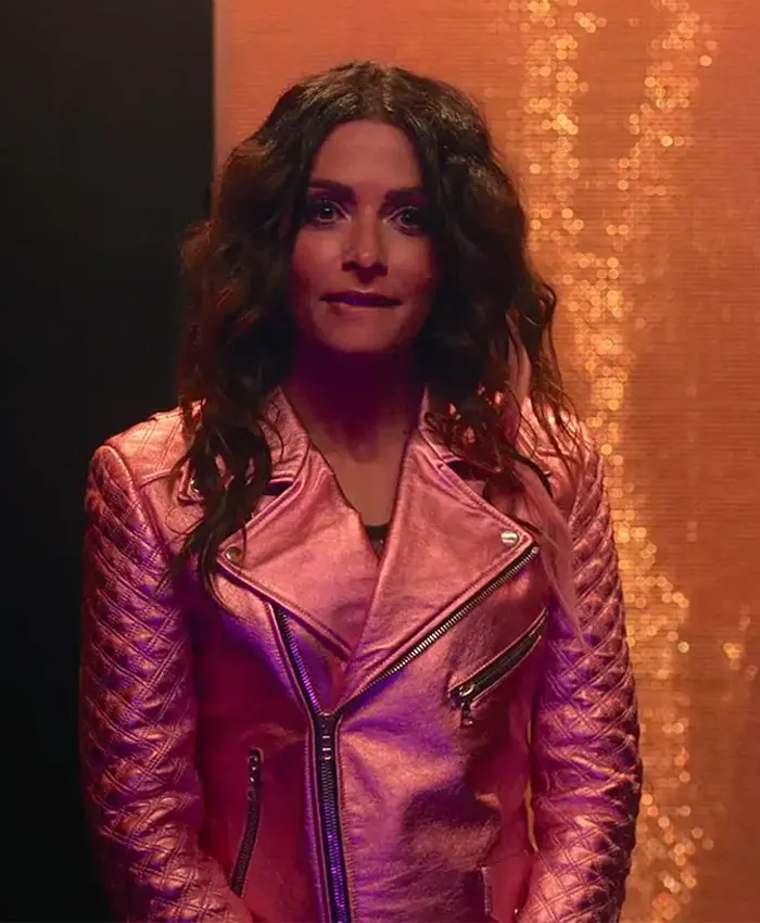 Sex Life Billie Connelly Leather Pink Jacket