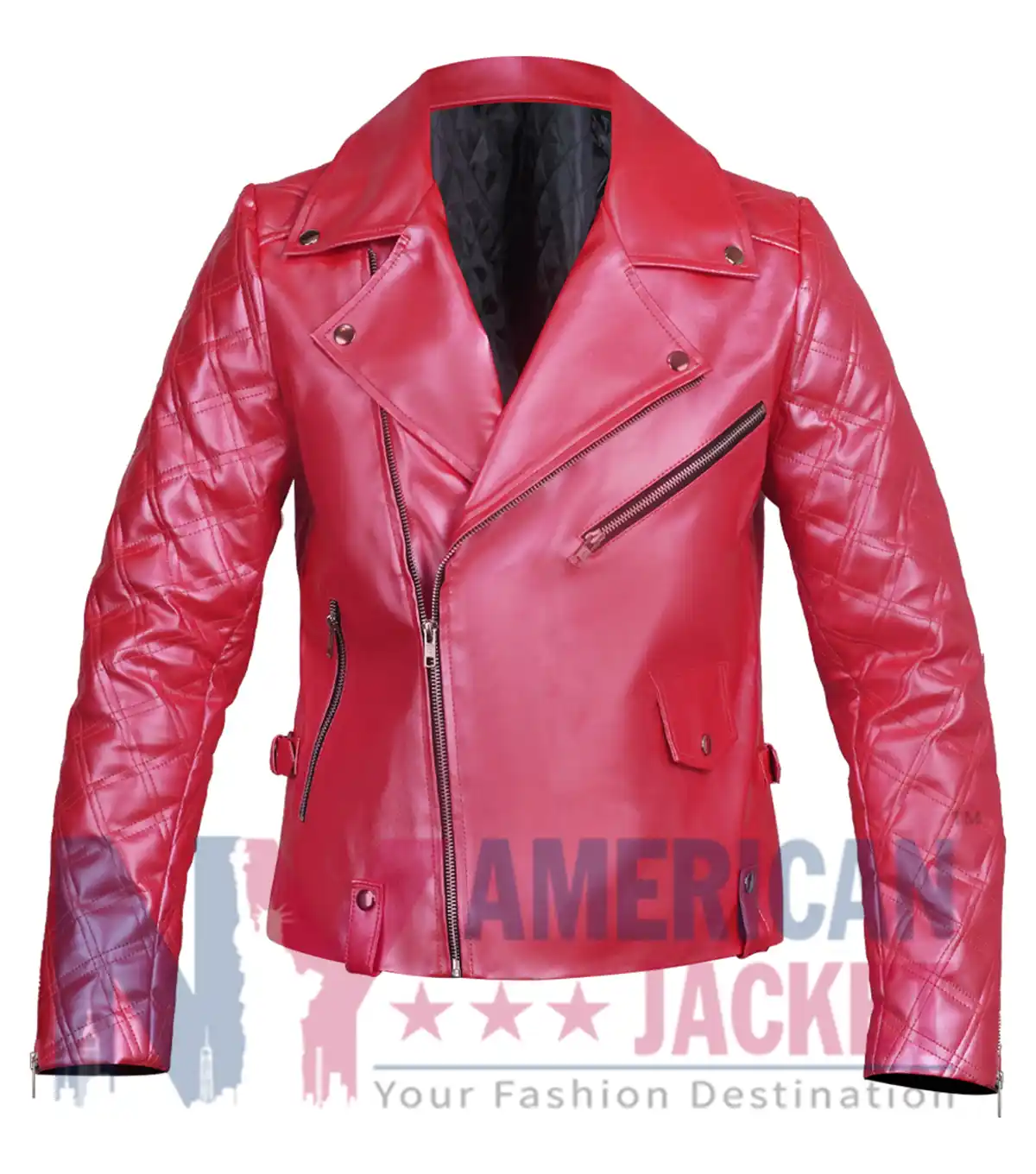 Sex Life Billie Connelly Pink Leather Jacket Front View