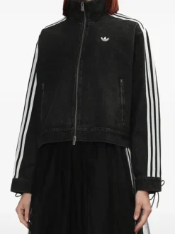 Shop Adidas Zip-Up Denim Jacket