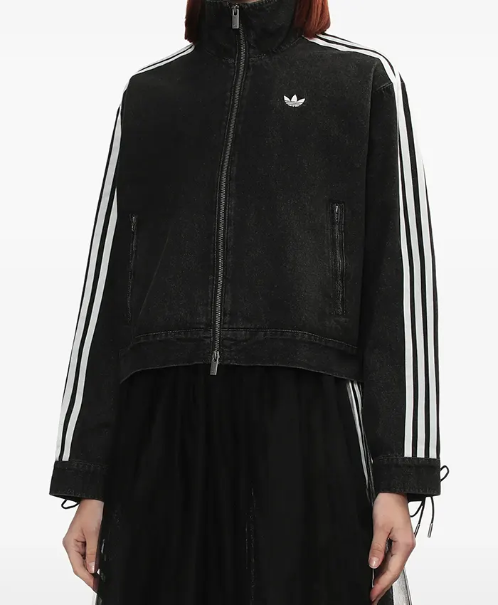 Shop Adidas Zip-Up Denim Jacket