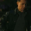 Side view of Swan Reacher S02 Black Jacket featuring a clean, modern silhouette