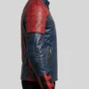 Spider-Man Brand New Day Leather Costume Jacket with erect collar and belted cuffs details
