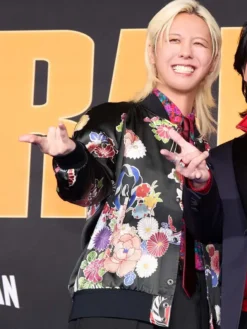 Spider-Man Brand New Day Premiere Ryoka Fujisawa Black Bomber Jacket with rib-knit collar