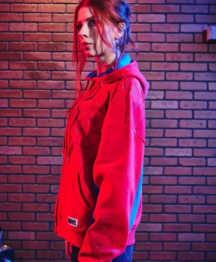 Spider-Man Marvel Girls Red Oversized Hoodie