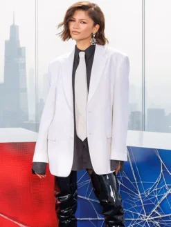 Spider Man New Day New York Zendaya White Blazer Front View