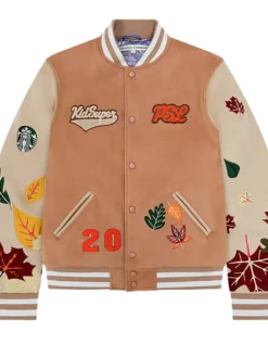 Starbucks x KidSuper Colm Dillane Team PSL Varsity Jacket Front View