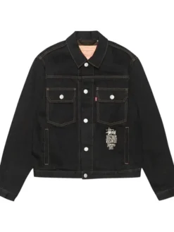 Stussy-x-Levis-Crispy-Rinse-Black-Denim-Trucker-Jacket