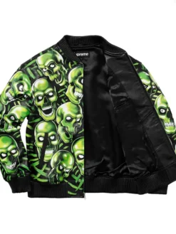 Supreme Pile Skull Bomber Leather Jacket