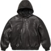 Supreme-Studded-Hooded-Black-Leather-Bomber-Jacket
