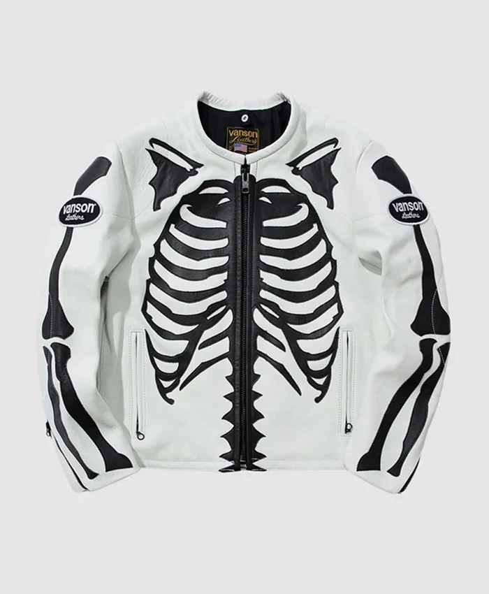 Supreme x Vanson Leather Bones White Jacket