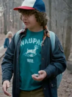 TV-Series Stranger Things Dustin Henderson Blue Denim Jacket front view