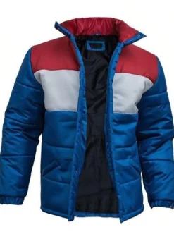 TV-Series Stranger Things S04 Joyce Byers Blue Red And White Puffer Jacket front view