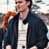 TV-Series Stranger Things Steve Harrington Black Cotton Jacket front view