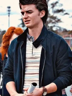 TV-Series Stranger Things Steve Harrington Black Cotton Jacket front view
