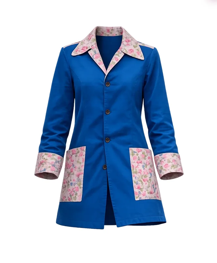The End of Oak Street 2026 Anne Hathaway Blue Floral Coat