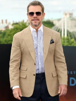 The Odyssey 2026 London Premier Matt Damon Blazer