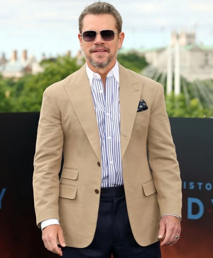 The Odyssey 2026 London Premier Matt Damon Blazer