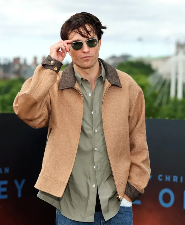 The Odyssey 2026 London Premier Robert Pattinson Brown Jacket