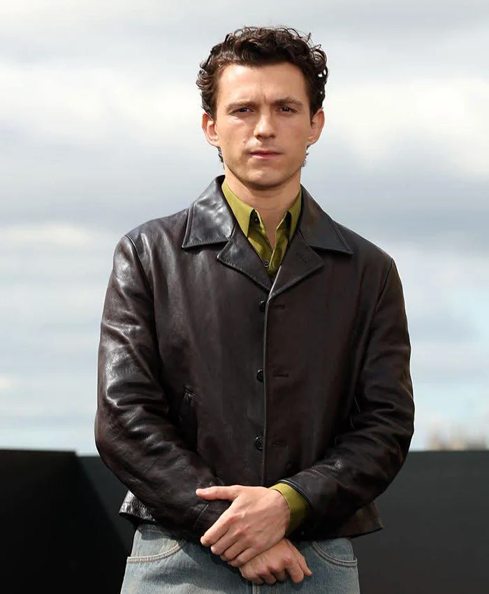 The Odyssey 2026 London Premier Tom Holland Brown Jacket