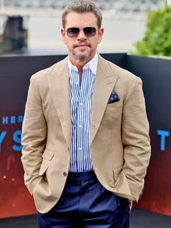 The Odyssey 2026 Matt Damon London Premier Blazer