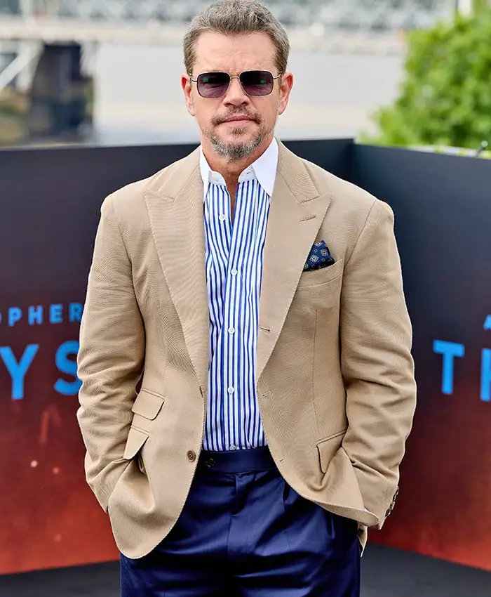 The Odyssey 2026 Matt Damon London Premier Blazer
