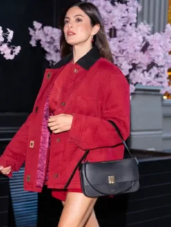 The One Night Only Photocall Monica Barbaro Red Jacket