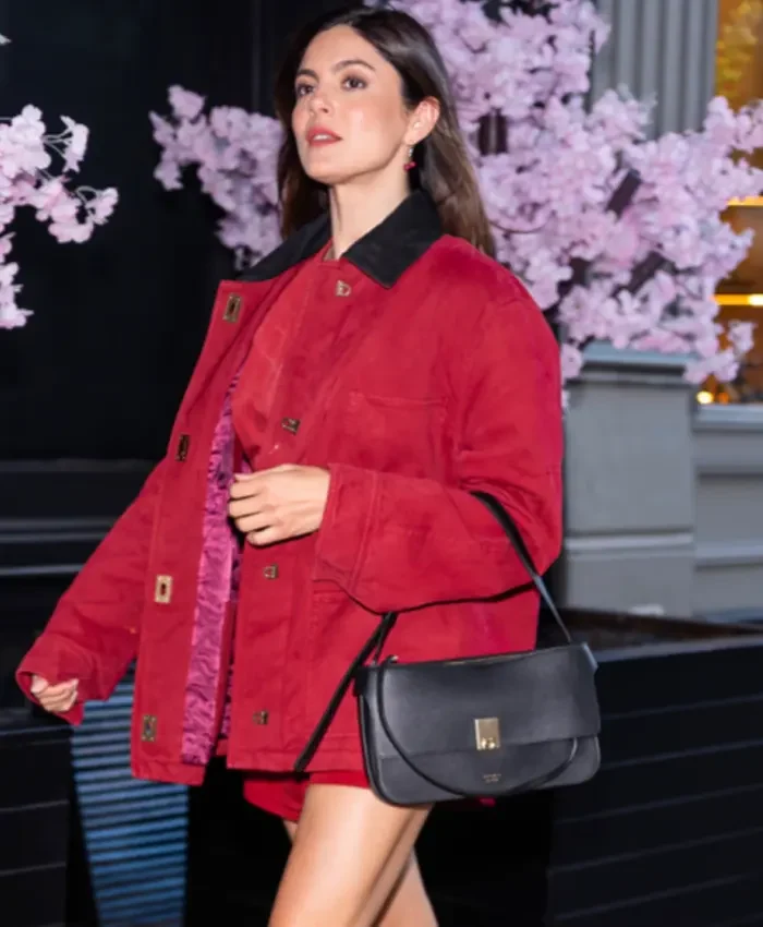 The One Night Only Photocall Monica Barbaro Red Jacket