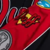 The Simpsons Duff Man Cotton Racing Bomber Jacket with YKK zipper and rib-knit cuffs