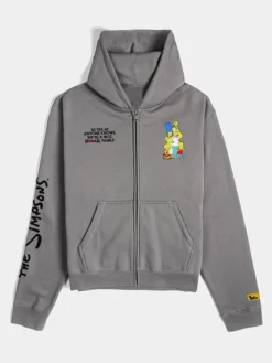 The Simpsons x Shoe Palace Family Grey Fleece Tracksuit hoodie front view