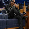 The Tonight Show Travis Scott Leather Black Blazer