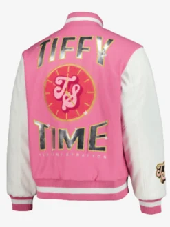 Tiffy Fanatics Fest NYC 2026 Pink Varsity Jacket Back View