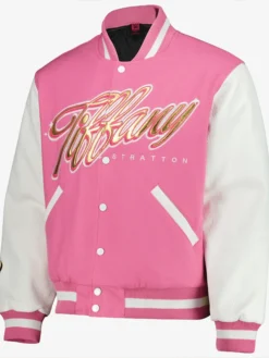 Tiffy Fanatics Fest NYC 2026 Pink Varsity Jacket Side View