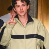 Tom Holland NYC Saint Laurent Beige Windbreaker Jacket Side View
