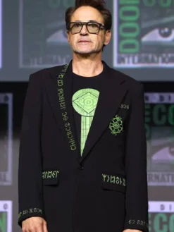 Tony Stark Marvel SDCC 2026 Black Blazer front view with tailored fit