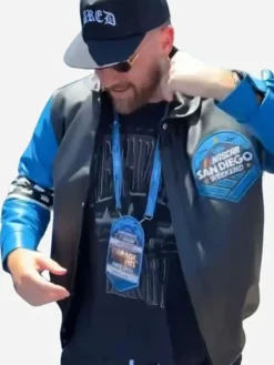Travis Kelce San Diego Leather NASCAR Jacket