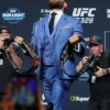 UFC 329 Conor McGregor Face Off Blue Tuxedo