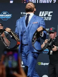 UFC 329 Conor McGregor Face Off Blue Tuxedo