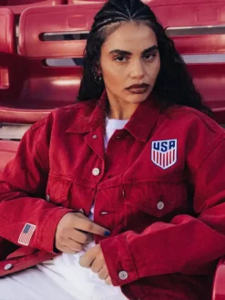 Unisex Levi's United States Red Denim Jacket