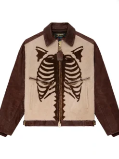 Vanson Aime Leon Dore Brown Pony Hair Bones Jacket