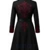 Victorian Gothic Vampire Red Steampunk Embroidered Coat