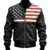 Shop Vintage USA American Flag Leather Jacket For Men and Women
