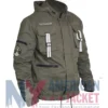 Vow of The Disciple Green Raid Jacket in olive cotton with erect hood and elastic-knit cuffs